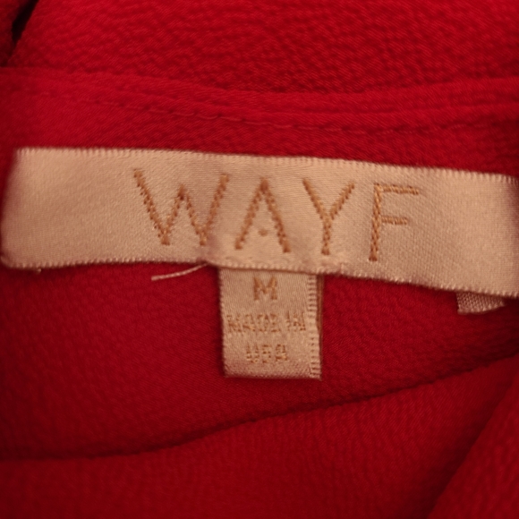 WAYF Luna off Shoulder Dress- Red - Picture 4 of 7